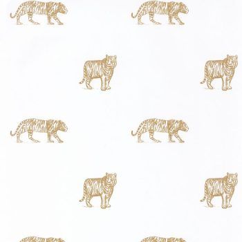 Papel Pintado Our Planet Eye of the Tiger  Blanc / Ocre