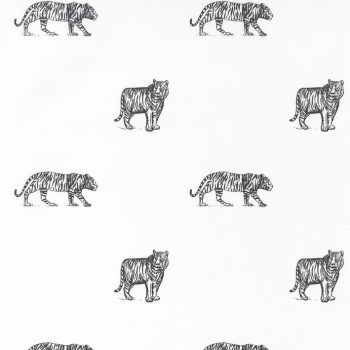Papel Pintado Our Planet Eye of the Tiger Noir et Blanc