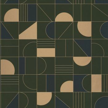 LABYRINTH PUZZLE BLEU KAKI DORE
