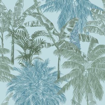 Papel Pintado Brazil Palms Caqui Multicolor