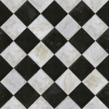 Papel pintado Tiles Marble Chess Black