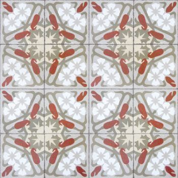 Papel pintado Tiles Art Decó Red/Wine