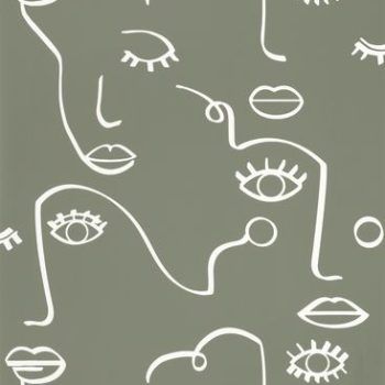 Papel Pintado Just Smile Kaki