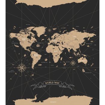Mural de Papel Pintado Travel is My Therapy Noir 250 X 280