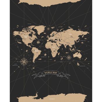 Mural de Papel Pintado Travel is My Therapy Noir 250 X 310