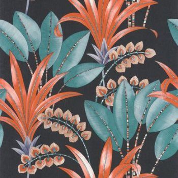 Papel Pintado Nicaragua Palma Bleu Nuit