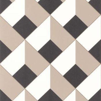 Papel Pintado Perception Losange Beige/Noir
