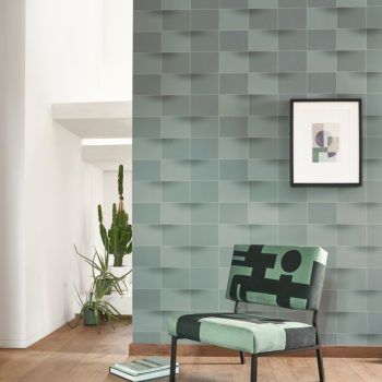 Papel Pintado Perception Blocks Vert de Gris
