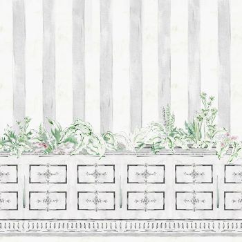 Mural Papel Pintado Indiano Fachada Perla Gris