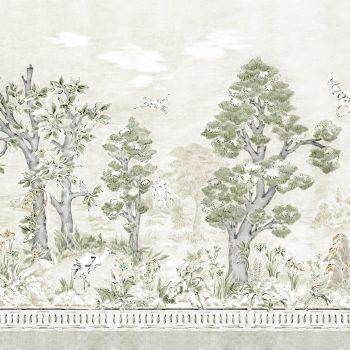 Mural Papel Pintado Indiano Jacaranda Verde