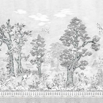Mural Papel Pintado Indiano Jacaranda Gris 2