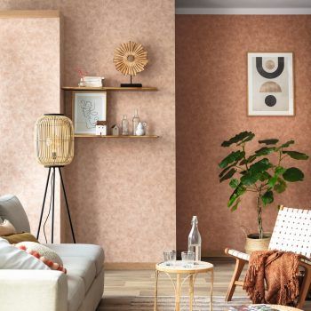 Ambiente papel pintado Uni Metallise Nacre Caramel Cuivre 103682485