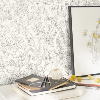 Detalle decorativo con papel pintado esquisse noir gravure 87599267