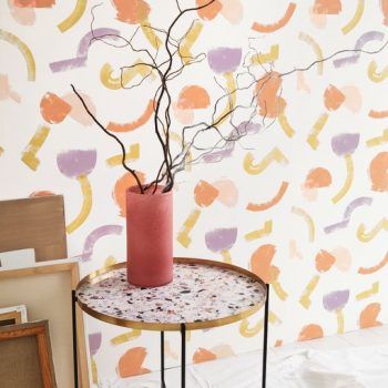 Papel Pintado Mouvement Parme / Orange