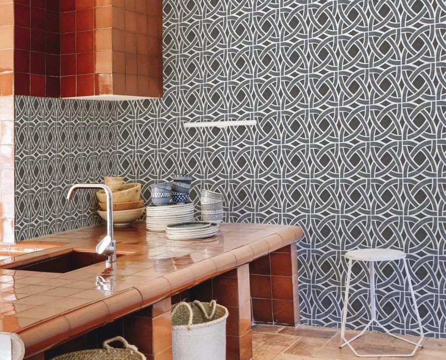 Papel pintado azulejos