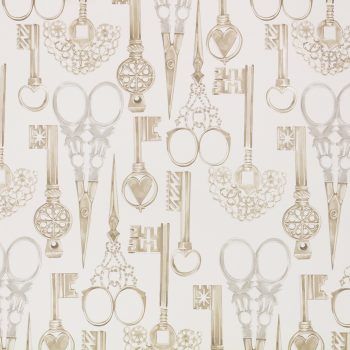 Papel pintado llaves fondo gris