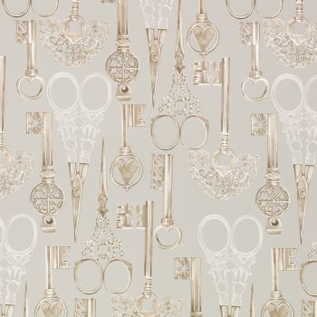 Papel pintado llaves fondo gris