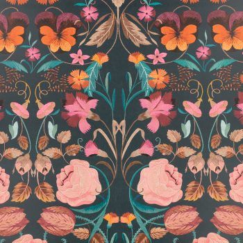 Papel pintados decorados con flores