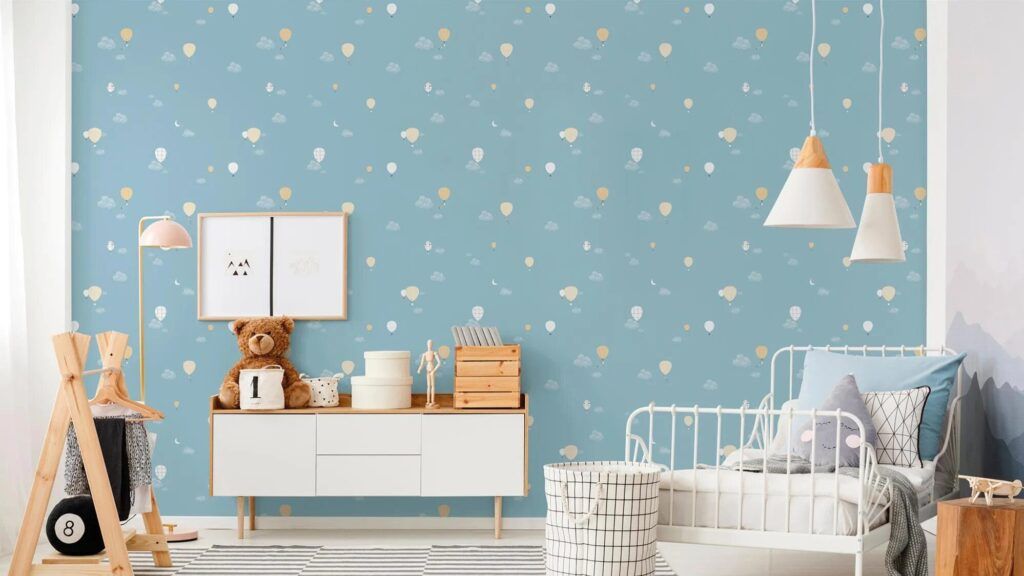 habitación bebé papel pintado