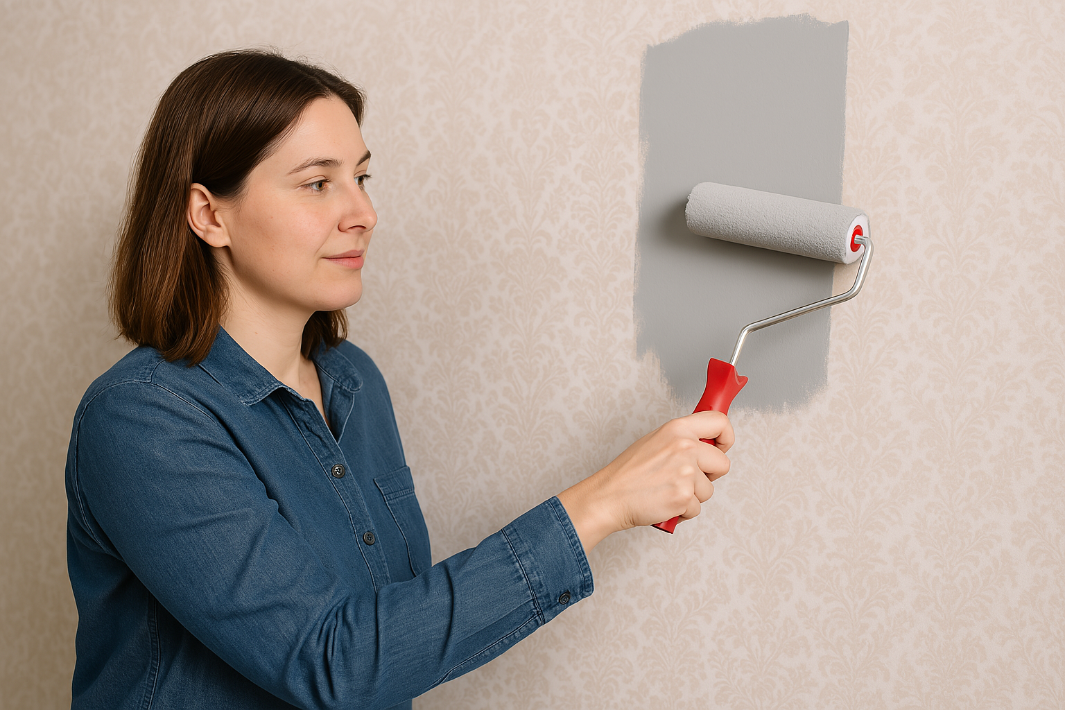 pintar encima de papel pintado